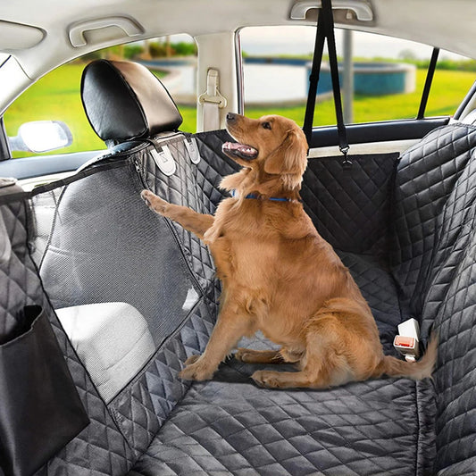 Dog Seat Cover for Back Seat, Waterproof with Mesh Window, Scratch Prevent Anti-slip Dog Bed Car Hammock