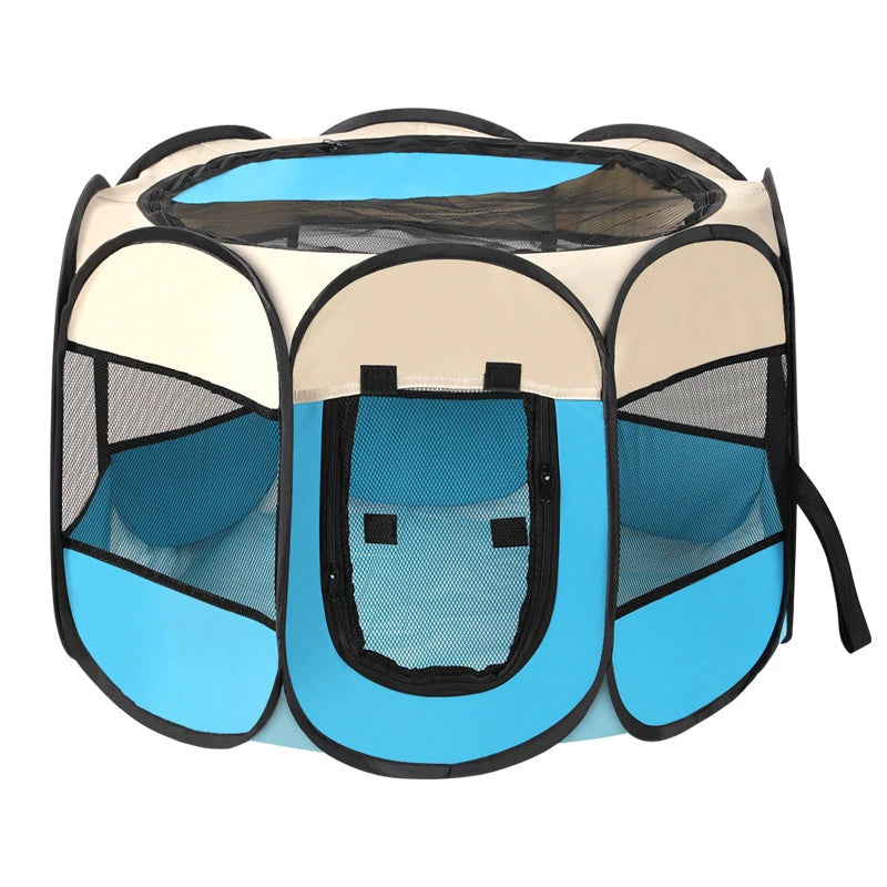 Folding Pet Tent Dog House Camping Accessories Pet Cage Octagonal Cage Fence Outdoor Playpen Puppy Shelter