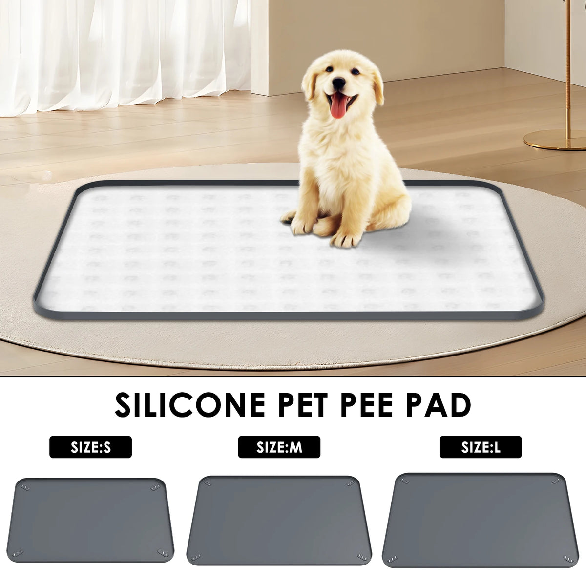 Silicone Pee Pad Holder Leak Proof Puppy Potty Training Pad Holder With Raised Edge S/M/L Dog Training Pad Holder Pet Supplies