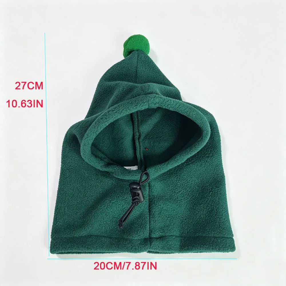Dog Winter Hat, Doggie Flannel Hat Pet Christmas Winter Warm Caps Cute Accessories Neck Ear Warmer Pullover Hood Warm Scarf