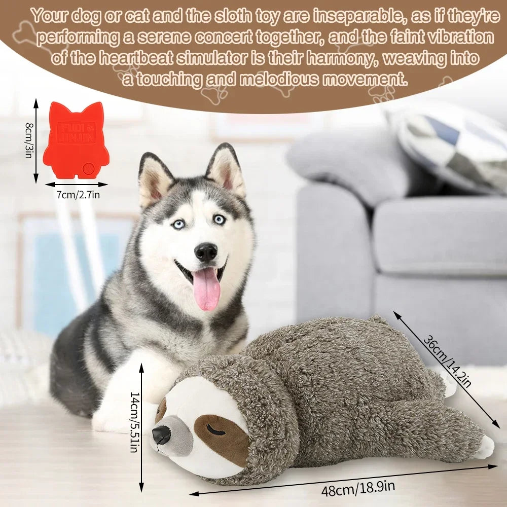 Dog Forest Sloth Puppy Heartbeat Toy for Stress Relief and Soothing, Sleep Aid Crate Training Puppy Toys