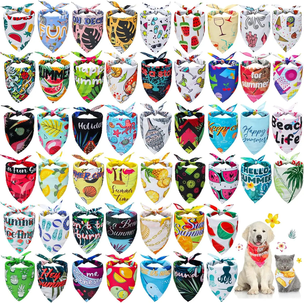 30/50/100Pcs Dog Scarf Bibs Triangle For Fall Halloween Christmas Dog Bandana Bulk Thanksgiving Small Medium Large Dog bandanas