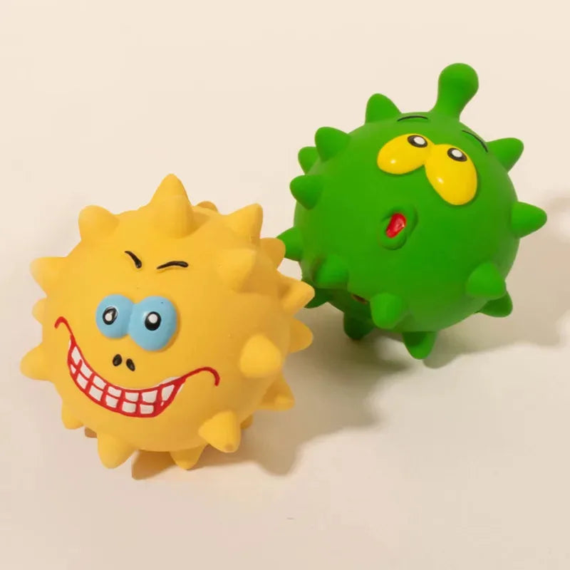 1pc Cute Squeaky Pet Dog Interactive Chew Toy Puppy Bite Resistant Thorn Tooth Cleaning Toy Molar Chew Toys for Dogs Supplies