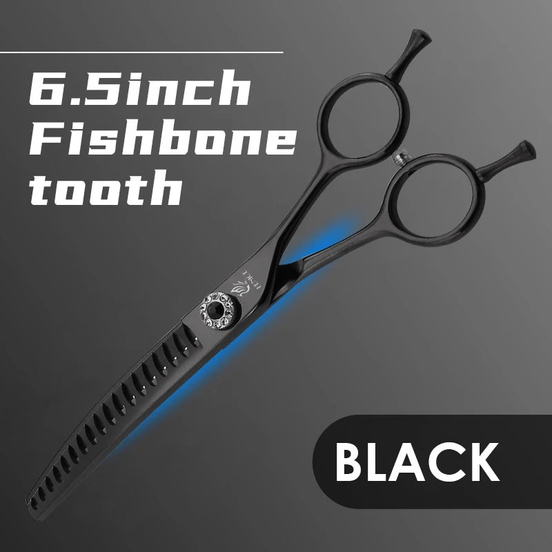 Fenice High-end 7.25 inch Professional Pet Dog Grooming Scissors Curved Thinning Chunker Shears