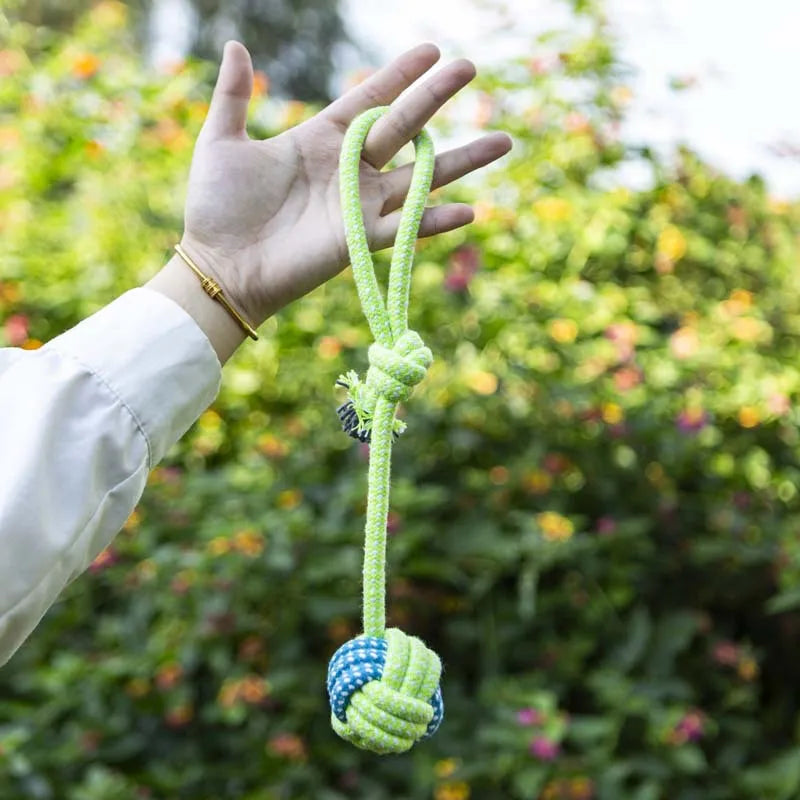 Dog Toy Grinding Teeth Clean Teeth Bite Resistant Rope Knot Small Medium Large Dog Teddy Puppy Cotton Rope Toy Ball Pet Supplies