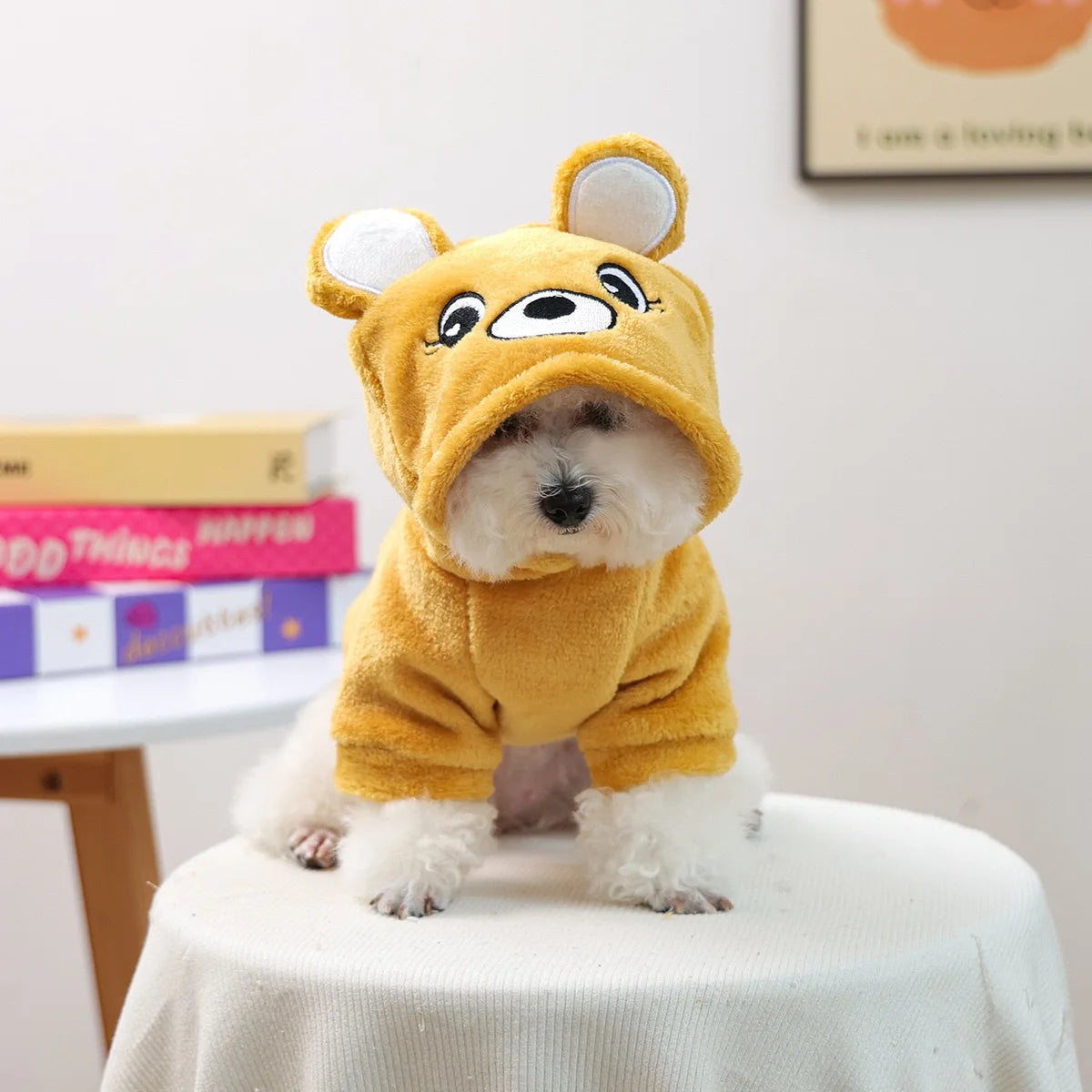 Creative Cosplay Clothes for Small Medium Dogs Bear Tiger Animal Flannel Cat Hoodie New Year Winter French Bulldog Puppy Outfits