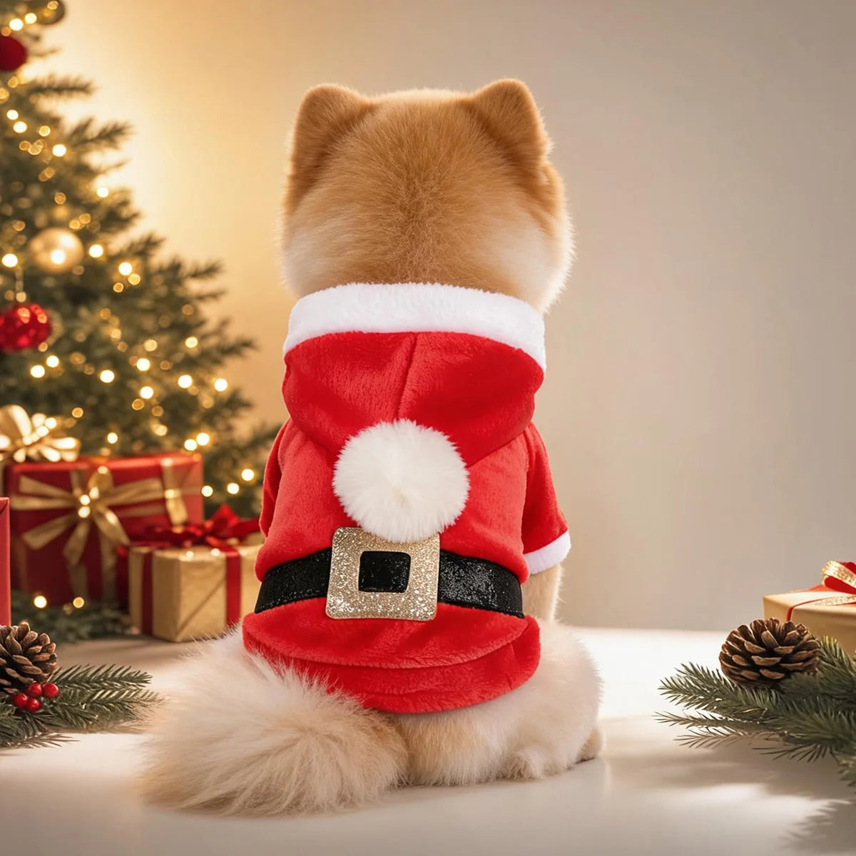 Creative Cosplay Clothes for Small Medium Dogs Bear Tiger Animal Flannel Cat Hoodie New Year Winter French Bulldog Puppy Outfits