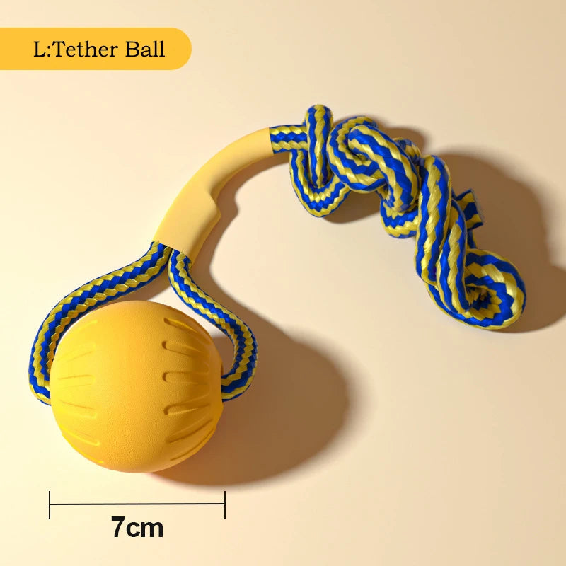 EVA Durable Dog Toys 4 Pack  Flying Disc + Ball + Tug Rope for Puppy&Adult Dogs  Chew-Proof Teeth Cleaning Set