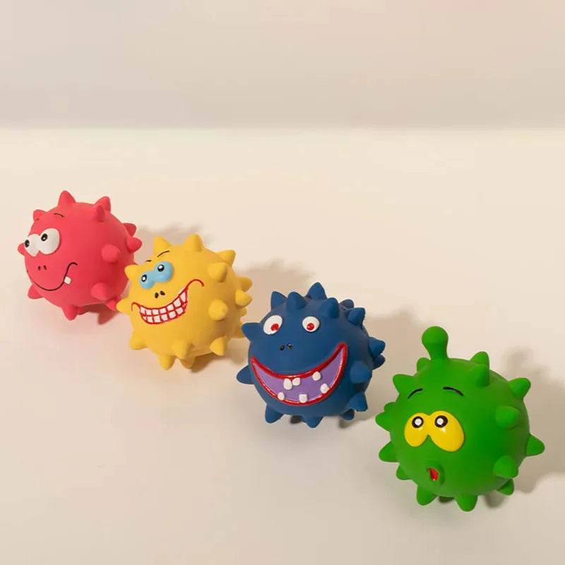 1pc Cute Squeaky Pet Dog Interactive Chew Toy Puppy Bite Resistant Thorn Tooth Cleaning Toy Molar Chew Toys for Dogs Supplies