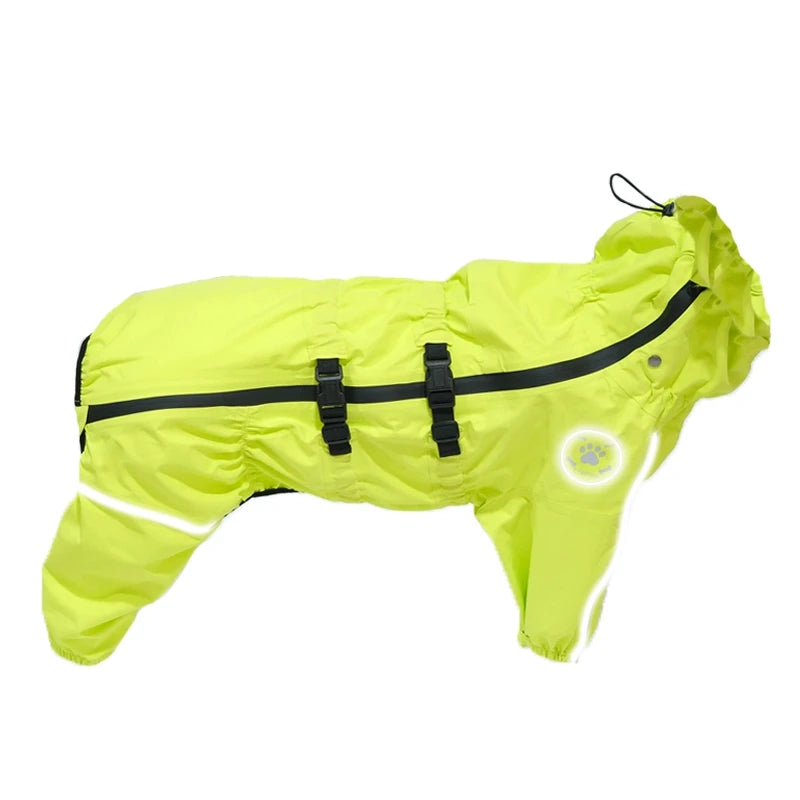 Waterproof Pet Dog Jacket Reflective Rain Dog Coat Red Dog Jumpsuits And Rompers Autumn Winter Dog Raincoat For Large Dogs