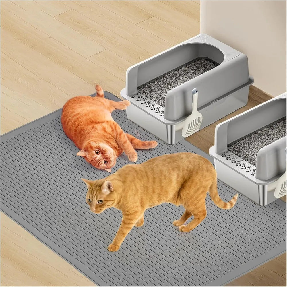 Large Waterproof Silicone Pet Mat for Cats Dogs Non Slip Washable Litter Box Pad Feeding Tray Cooling Pad