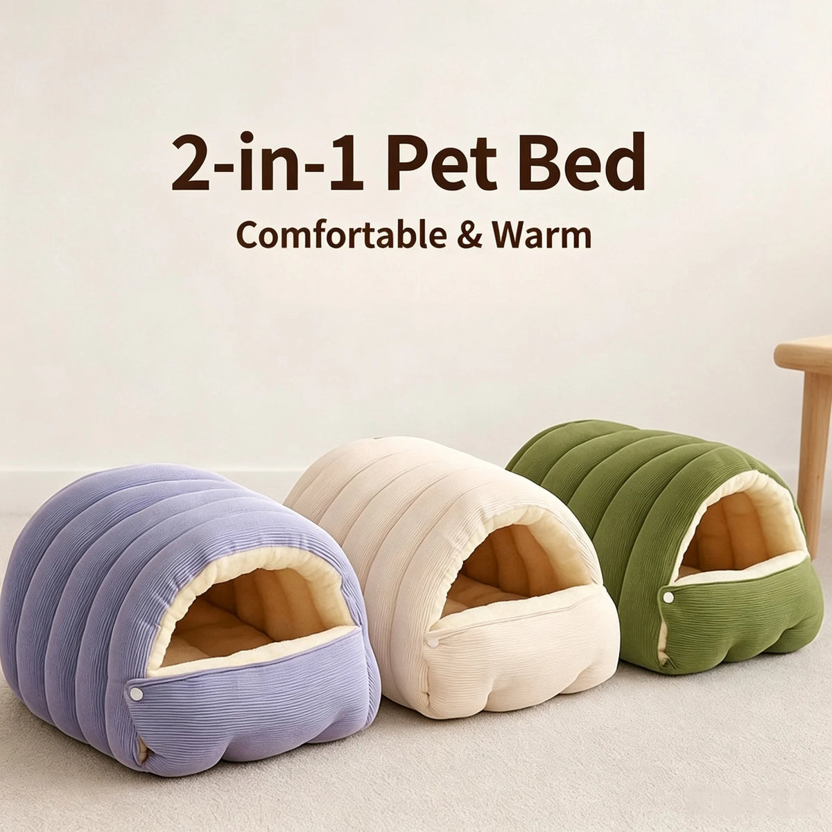 Winter Cat Bed, Washable Enclosed Cat House, Warm Cozy Sleeping Nest & Sack for Cats & Small Dogs, Foldable Pet Cave