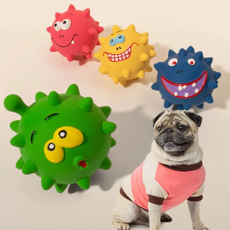 1pc Cute Squeaky Pet Dog Interactive Chew Toy Puppy Bite Resistant Thorn Tooth Cleaning Toy Molar Chew Toys for Dogs Supplies