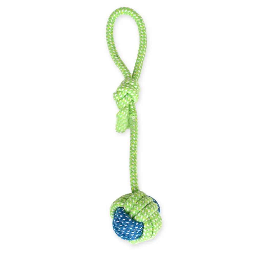Dog Toy Grinding Teeth Clean Teeth Bite Resistant Rope Knot Small Medium Large Dog Teddy Puppy Cotton Rope Toy Ball Pet Supplies