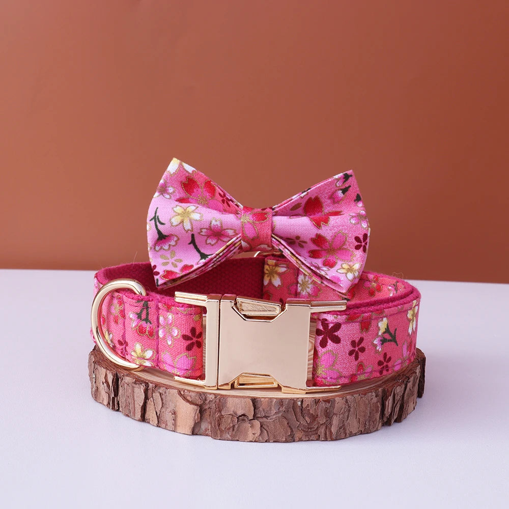 Customized Dog Collar Japanese Style Hot Stamping Personalized Id Engraving Tag Name for Small Medium Large Dogs Accessories
