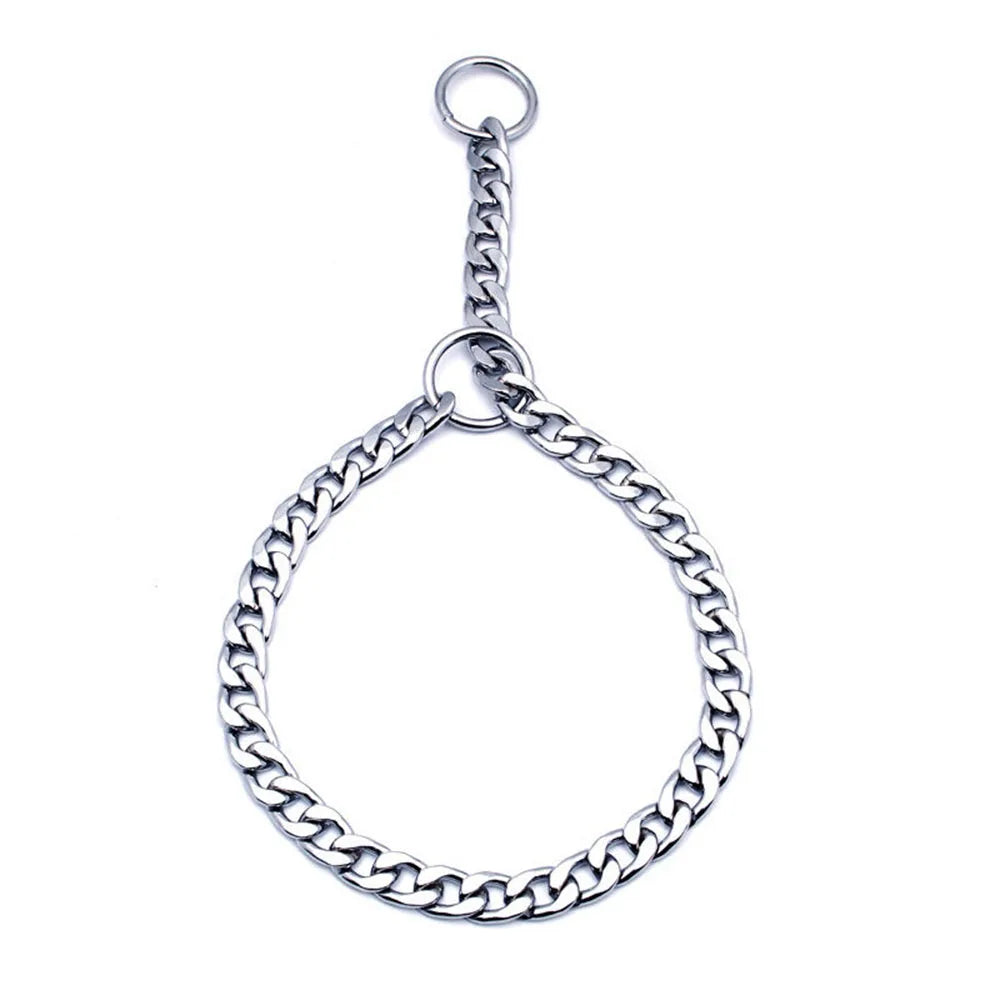 Dog Collar Stainless Steel Dog Pinch Collar Slip Chains P Choke Collar for Training Dogs Cozy Smooth Flat Design Pet Slip Collar